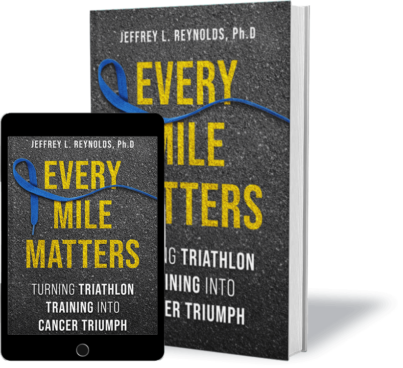 Book cover for Every Mile Matters, a cancer survivor story about mental toughness and resilience.